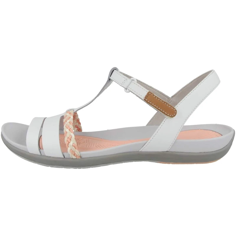 Clarks Tealite Grace Leather Sandals In White Standard Fit Size 4½