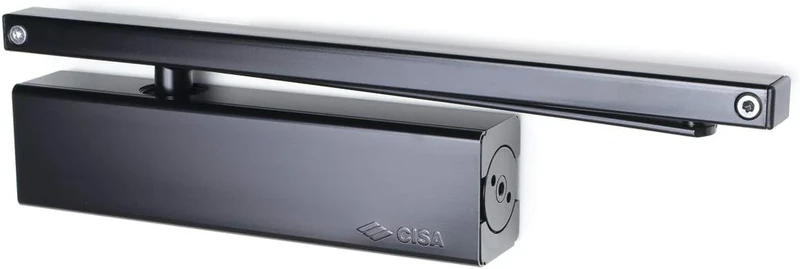 CISA 1D521003044 Aircraft Door Closer with Sledge Arm, Adjustable, EN 2-4, with Arm Lock, Black