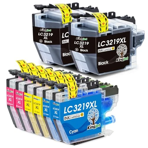 KINGJET LC3219XL Ink Cartridges, for Brother LC3219XL LC3217 LC3219 Ink Multipack, for MFC-J5330DW MFC-J5335DW MFC-J5730DW MFC-J5930DW MFC-J6530DW MFC-J6930DW MFC-J6935DW (Black Cyan Magenta Yellow)