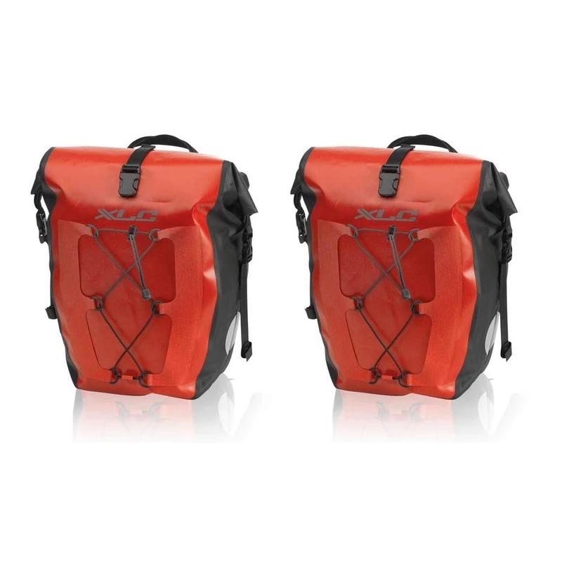XLC Unisex - Adult Single Bag Set Waterproof Pannier Bag, Red, 1 Size