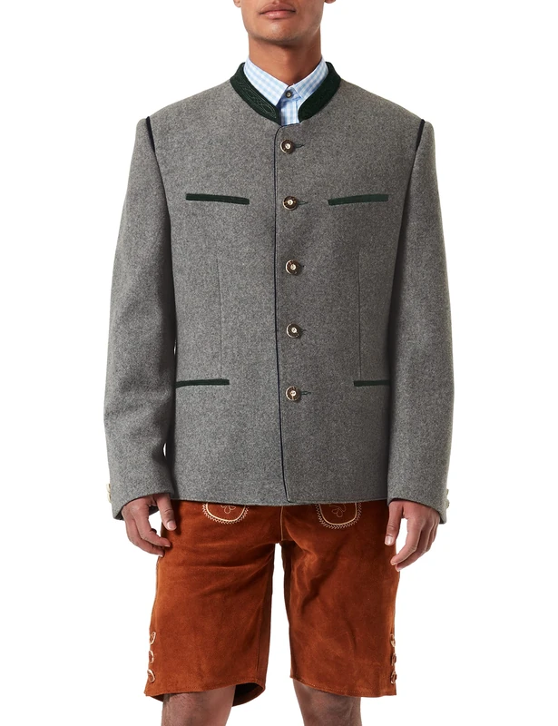 Stockerpoint Men's Jacke Stachus Trachtenjacken, Grey (Hellgrau-Blue Hellgrau-Blue), Large (Size: 52)