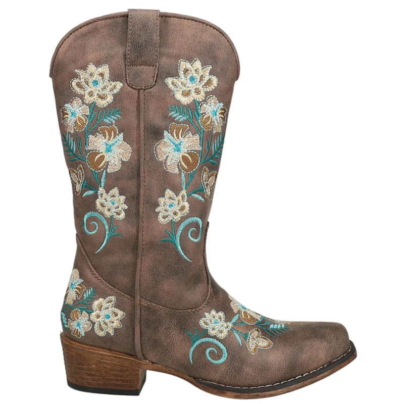 ROPER Women's Riley Floral Fashion Boot, Brown, 4 UK