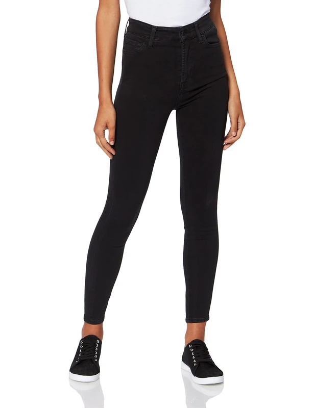 7 For All Mankind Women's Aubrey Skinny Jeans, Black (Black UX), W32/L27 (Manufacturer Size: 32/27)