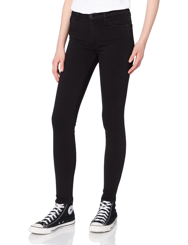7 For All Mankind Women's Hw Skinny Jeans, Black (Black JL), W25/L29 (Size: 25)
