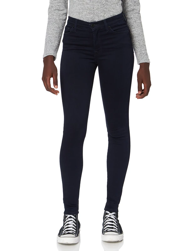 7 For All Mankind Women's Hw Skinny Jeans, Blue (Dark Blue Tv), W27/L30 (Size: 27/30)