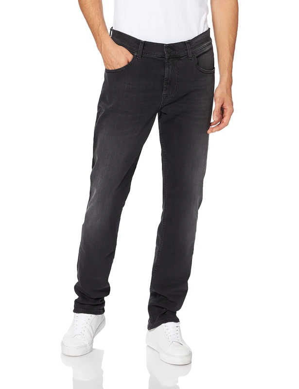 7 For All Mankind Men's Slimmy Slim Jeans, Black (Black BB), W31/L33 (Size: 31)