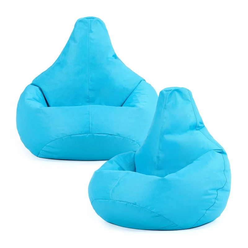 Bean Bag Bazaar Dalton Kids Bean Bag, Aqua, 2 Pack, Water Resistant, Gaming Chair for Kids, Beanbag for Indoor and Outdoor Use with Filling Included, Childs Chair ideal for Bedroom, Playroom, Garden