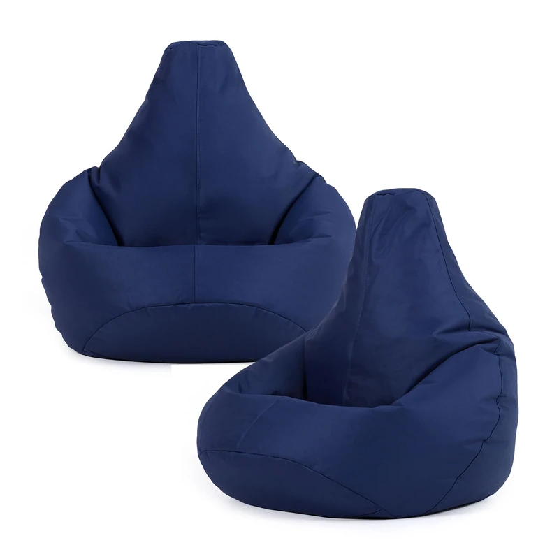 Bean Bag Bazaar Dalton Kids Bean Bag, Navy, 2 Pack, Water Resistant, Gaming Chair for Kids, Beanbag for Indoor and Outdoor Use with Filling Included, Childs Chair ideal for Bedroom, Playroom, Garden