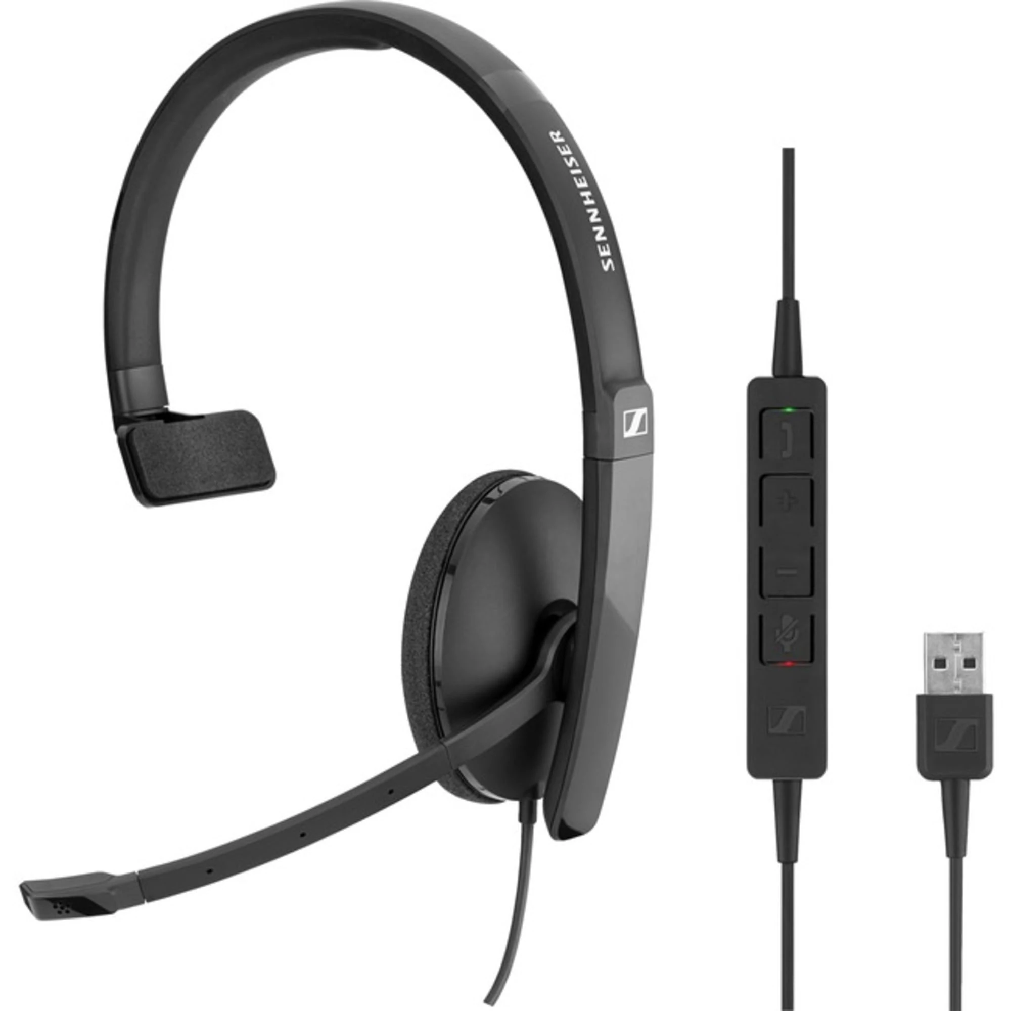 Sennheiser SC 130 USB-C Mono Headset (508353) - Professional Monoaural Headset with Clear Audio Quality, USB-C Interface, Ergonomic Design and Easy Call Control - Ideal for Telecommunications