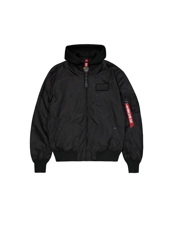 Alpha Industries MA-1 TT Hood Bomber Jacket for Men Black/Black