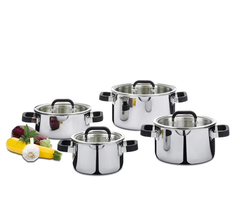 Spring Pot Sets, Cooking Pans, Kitchen Pans, Steel, Edelstahl, One Size