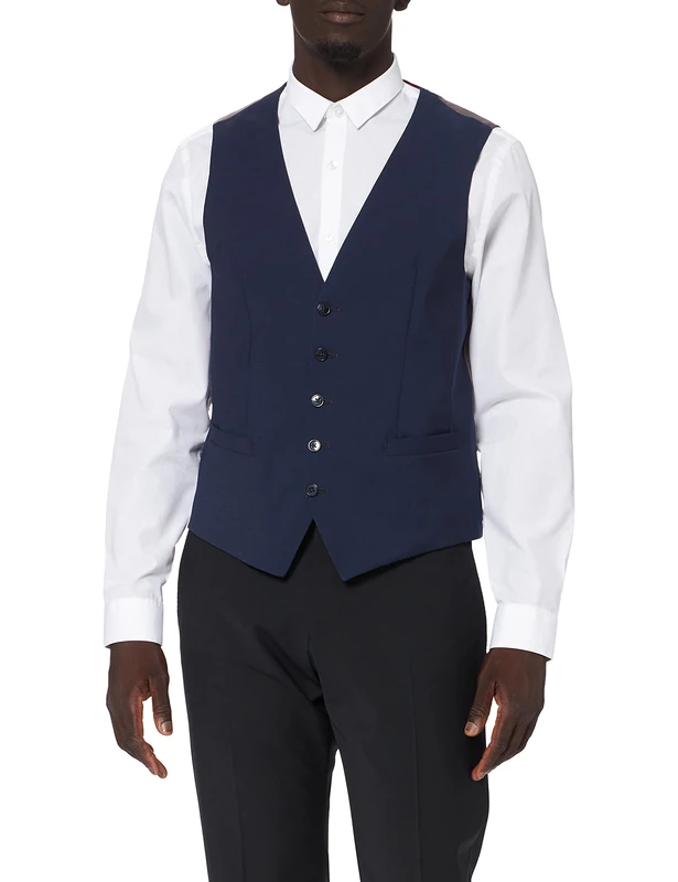 bugatti Men's 780600-99770 Waistcoat, Blue, 24 - Image 1