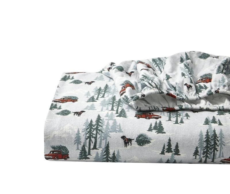 Eddie Bauer - Full Sheet Set, Warm Breathable Cotton Flannel Bedding with Deep Pockets, Brushed for Extra Softness, Cozy Home Decor, Oeko-Tex Certified (Deer Hollow, Full)