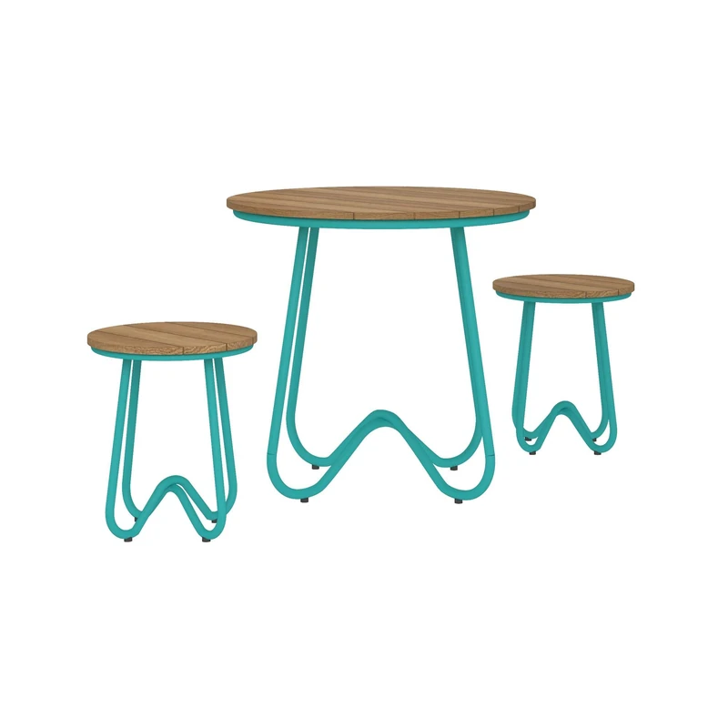 Novogratz 3 Piece Poolside Bobbi Outdoor Bistro Set - Image 1