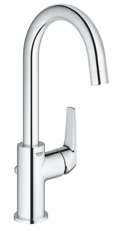 GROHE Start Flow Single-Lever Basin, L-Size A Water-Saving Tap with High Swivel Spout and Pop-Up Waste Set, Chrome Finish 23811000