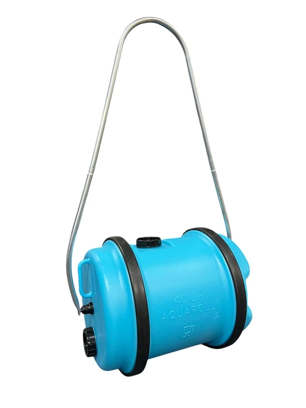 aquaroll ECO 40L Portable Water Carrier - Blue Rolling Tank - Image 1