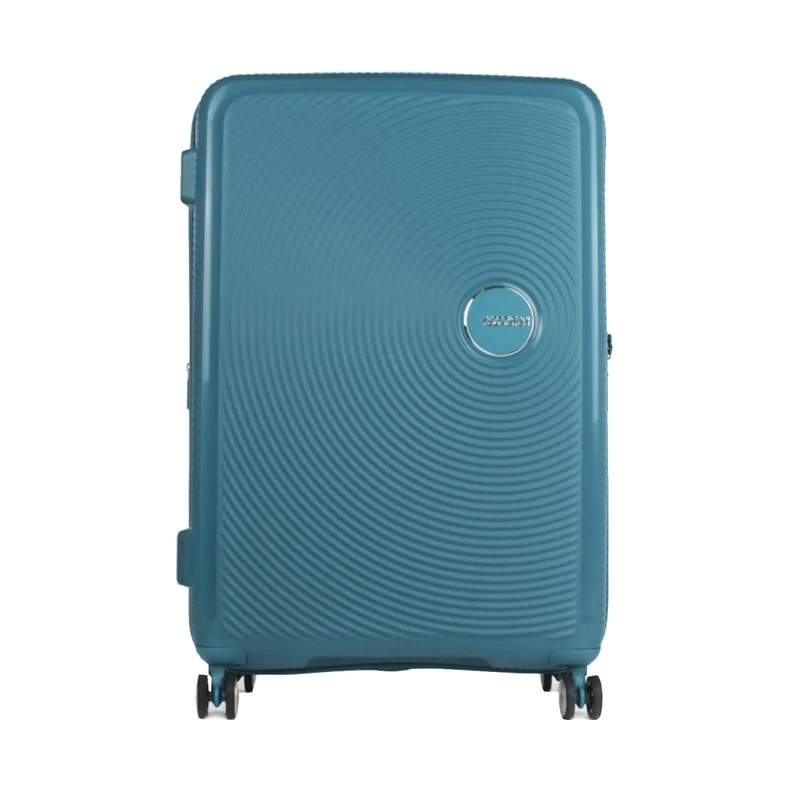 American Tourister Soundbox - Hard Shell Suitcase 77 cm Large - Trolley Case with 4 wheels, TSA lock, Expandable & Light - 97/110 L - Jade Green