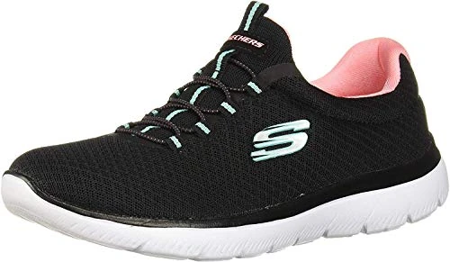 Skechers Women's Summits Sneaker, Black Pink, 6.5 UK