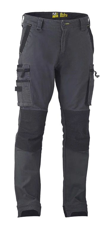Bisley Workwear UKBPC6333_BCCG Flex & Move Cargo Trousers Stretch Utility Zip with Knee Pockets-Charcoal, 42R