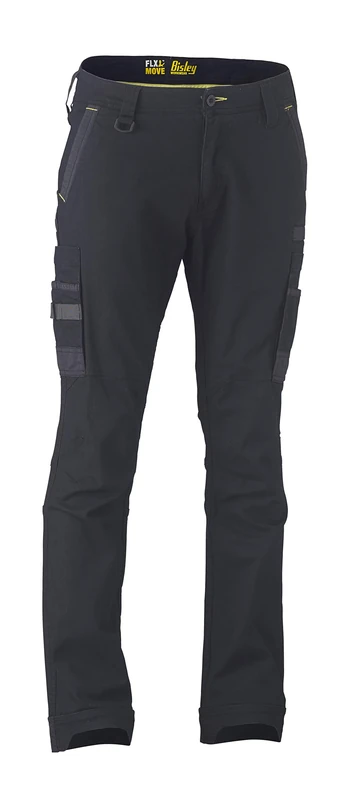 Bisley Workwear UKBPC6331_BBLK Flex & Move Cargo Trousers Stretch Utility - Black, 38S