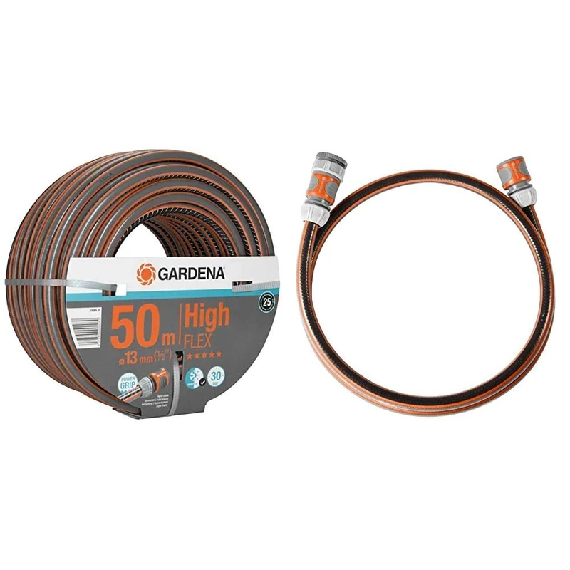 Gardena 13 mm x 50 m Comfort High Flex Hose - Multi-Colour & Connection Set - Multi-Colour