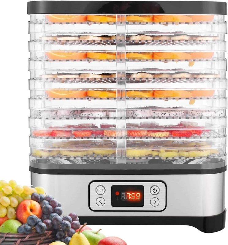 Dehydrator with Temperature Control, Food Dehydrator, Meat Fruit Vegetable Dryer, Dehydrator, BPA-Free, 8 Levels/400 W