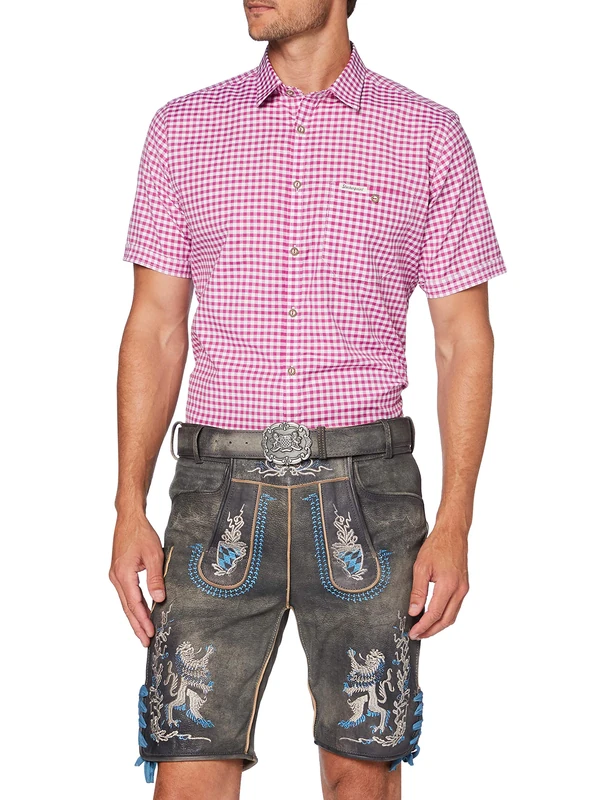 Stockerpoint Men's Hose Bayern Bua Lederhosen Not Applicable, Grey (Grad Antik Gespeckt Grau Antik Gespeckt), 16 (Manufacturer Size: 42)