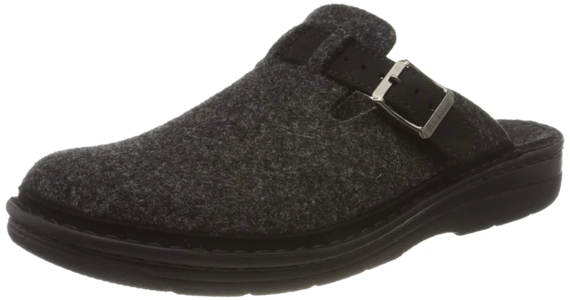 Berkemann Men's Mirko Open Back Slippers, Grey (Dunkelgrau 937), 10.5 UK