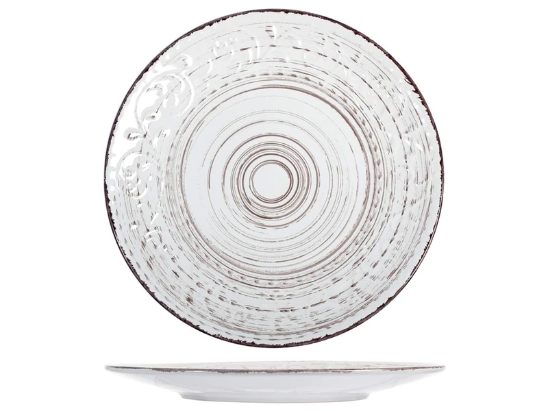 H&H Courtyard 825729 Set of 6 Plates 27.5 cm Stoneware White