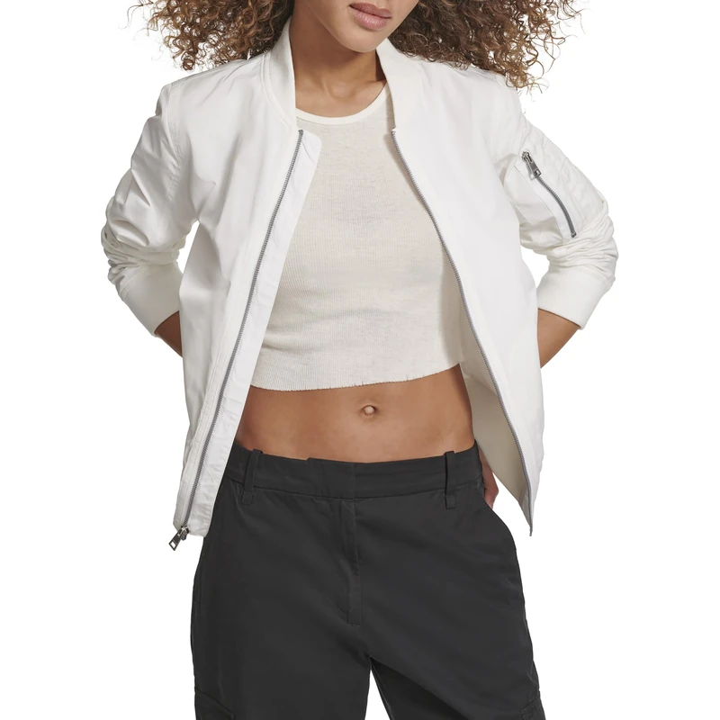 Levi's Women's Melanie Newport Bomber Jacket (Regular & Plus Size) Transitional, White, M