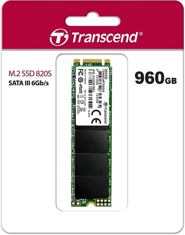 Transcend 960GB MTS820S M.2 2280 SATA III 6 Gb/s Internal Solid State Drive 3D TLC NAND -TS960GMTS820S