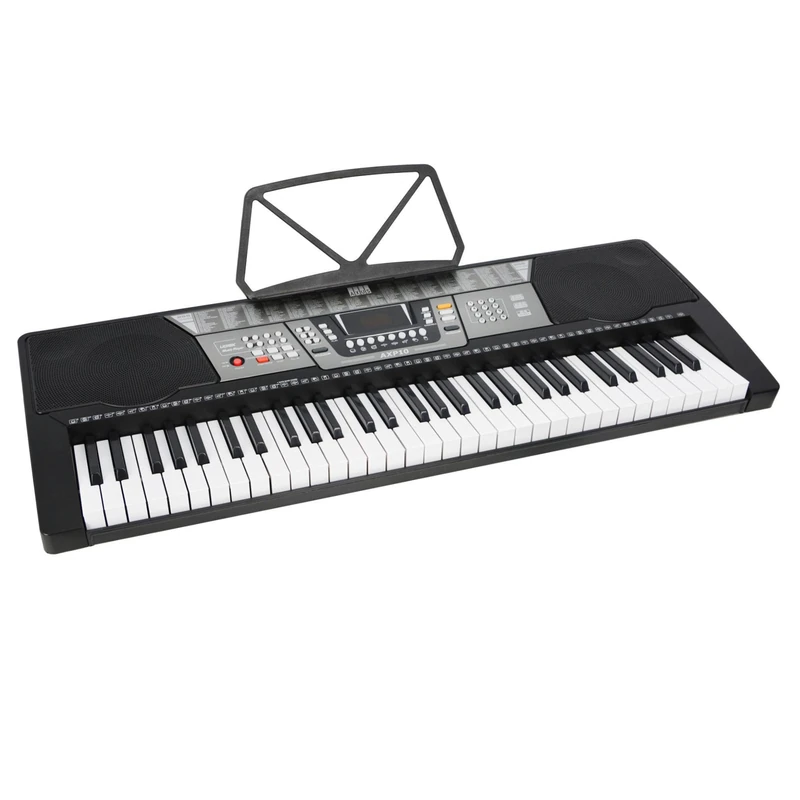 Axus AXP10 Digital 61-Key Portable Electronic Musical Keyboard Piano for Beginners and Kids with 6 Months FREE Lessons, Power Supply and Music Rest