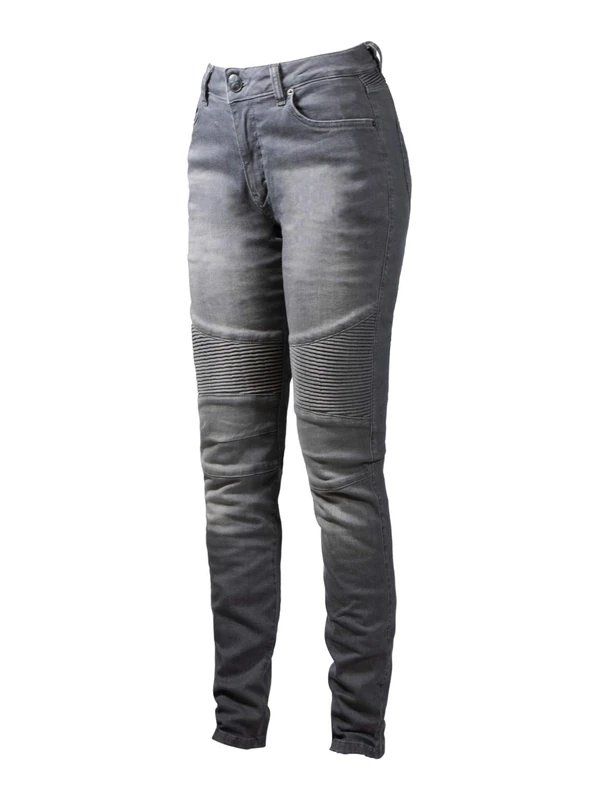 John Doe Betty Pants XTM | Motorcycle Pants | XTM | Insertable Protectors | Breathable | Motorcycle Jeans | Denim Jeans with Stretch Light Grey
