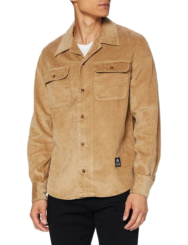 Kings of Indigo Men's Hakan Casual Shirt, Beige (Camel 7501), Small - Image 1