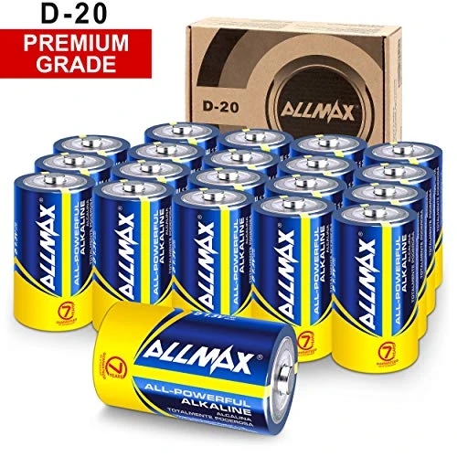 Allmax D (LR20) Maximum Power Alkaline Batteries (20 Count) – Ultra Long- Lasting, 7-Year Shelf Life, Leakproof Design, 1.5V