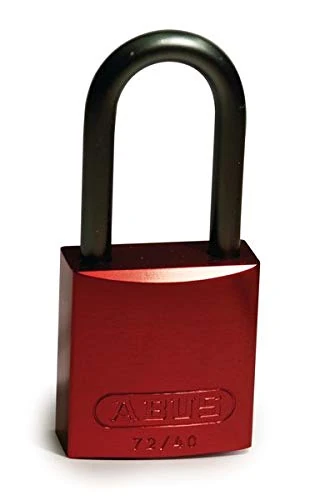 Aluminum Padlock with Aluminum Shackle, 40mm x 89mm x 19mm, Red, Pack of 6