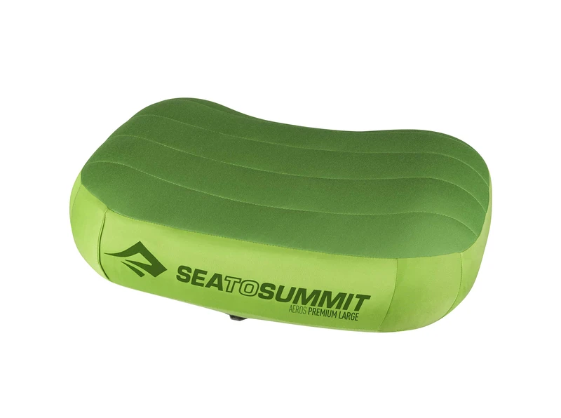Sea to Summit - Aeros Premium Pillow L - Inflatable Travel Pillow - Soft & Comfy Brushed 50D Polyester - Lock System - Ultra-Sil Stuff Sack - For Backpacking - 42 x 30 x 13cm - Lime Gree - 114g - Image 1