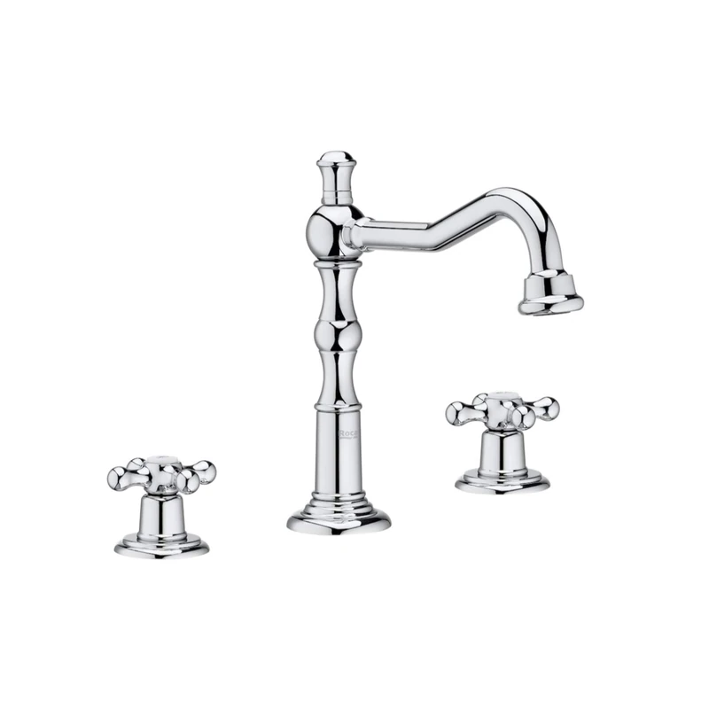 Carmen Basin Sink Mixer with Swivel Center Spout with Click-Clack Drain, Smooth Body