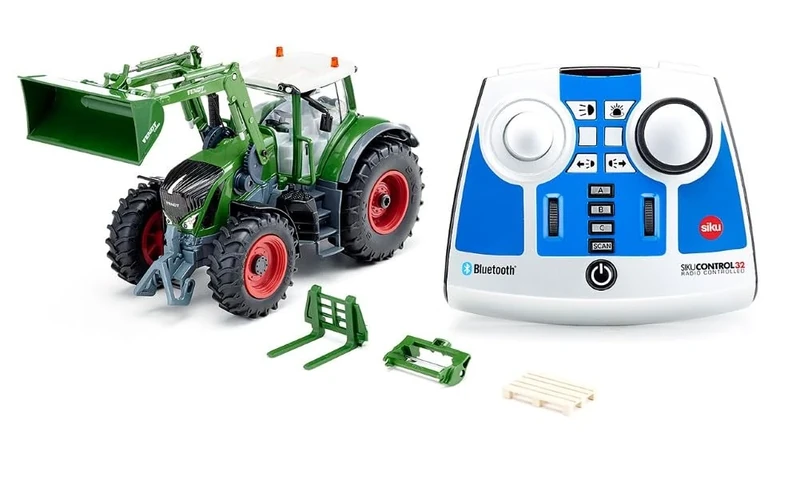 siku 6796, Fendt 933 Vario tractor with front loader, Green, Metal,Plastic, 1:32, Remote controlled, Includes Bluetooth remote control and accessories, Can also be controlled with app