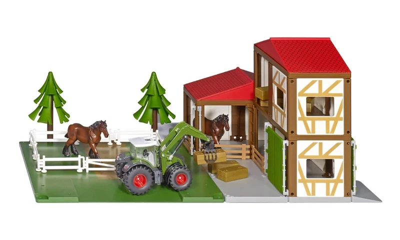 Siku 5609, Horse farm with accessories, Metal,plastic, Colourful, Multifunctional, Can be combined with siku models of the same scale