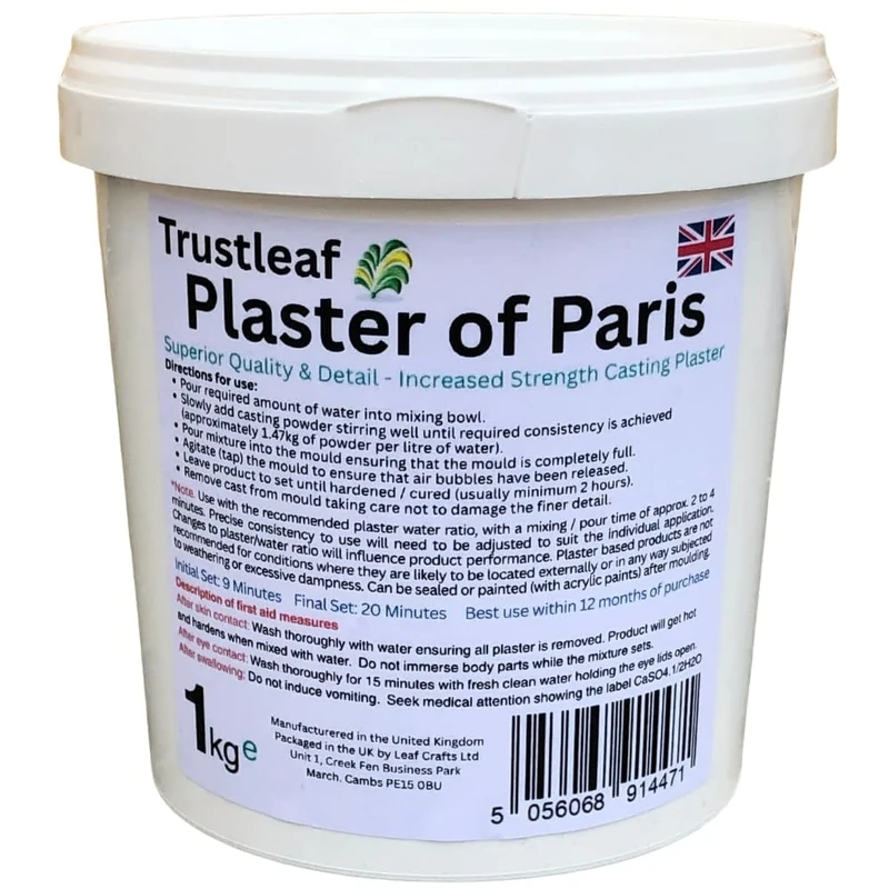 1kg Tub - Trustleaf Plaster of Paris - Fine Casting Plaster - Image 1