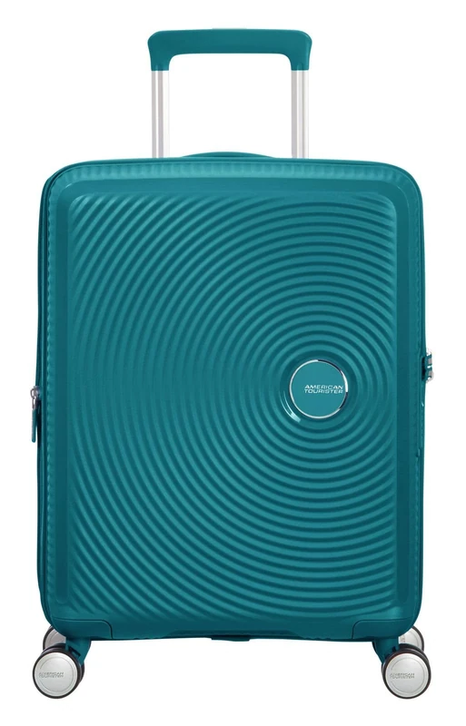 American Tourister Soundbox - Hand Luggage Suitcase 55 x 40 x 20/23 cm - Hard Shell Trolley Suitable for EasyJet - Expandable, Light, 4 wheels & TSA Lock - 35.5/41 L - Green (Jade Green)