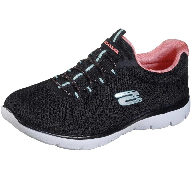 Skechers Women's Summits 12980 Trainers, Black Mesh / Pink Trim, 4 UK