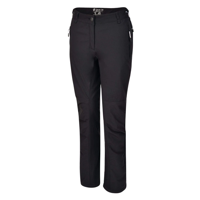 Dare 2b Womens Slimfit Walking Trousers in Showerproof Nylon Blend Stretchable Fabric, Adjustable Shock Cord Waist and Zip Pockets Black - Image 1