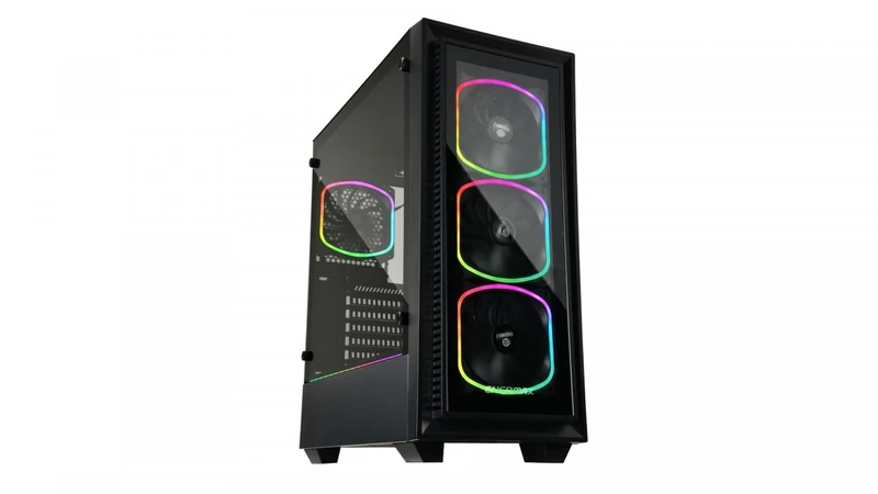 Enermax PC Gaming ATX Case with Tempered Glass Side Panel and ARGB Front Lighting incl. 12 cm RGB Rear Ventilation