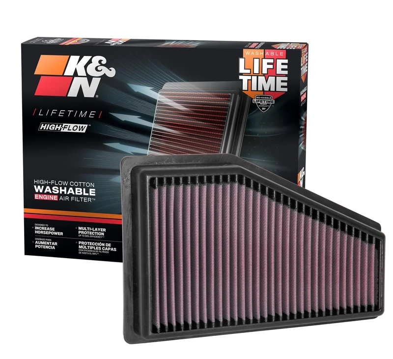 K&N Engine Air Filter: High Performance, Premium, Washable, Replacement Filter: Compatible with 2019 Jeep Cherokee, 3.2L V6 and 2.4L L4, 33-5089