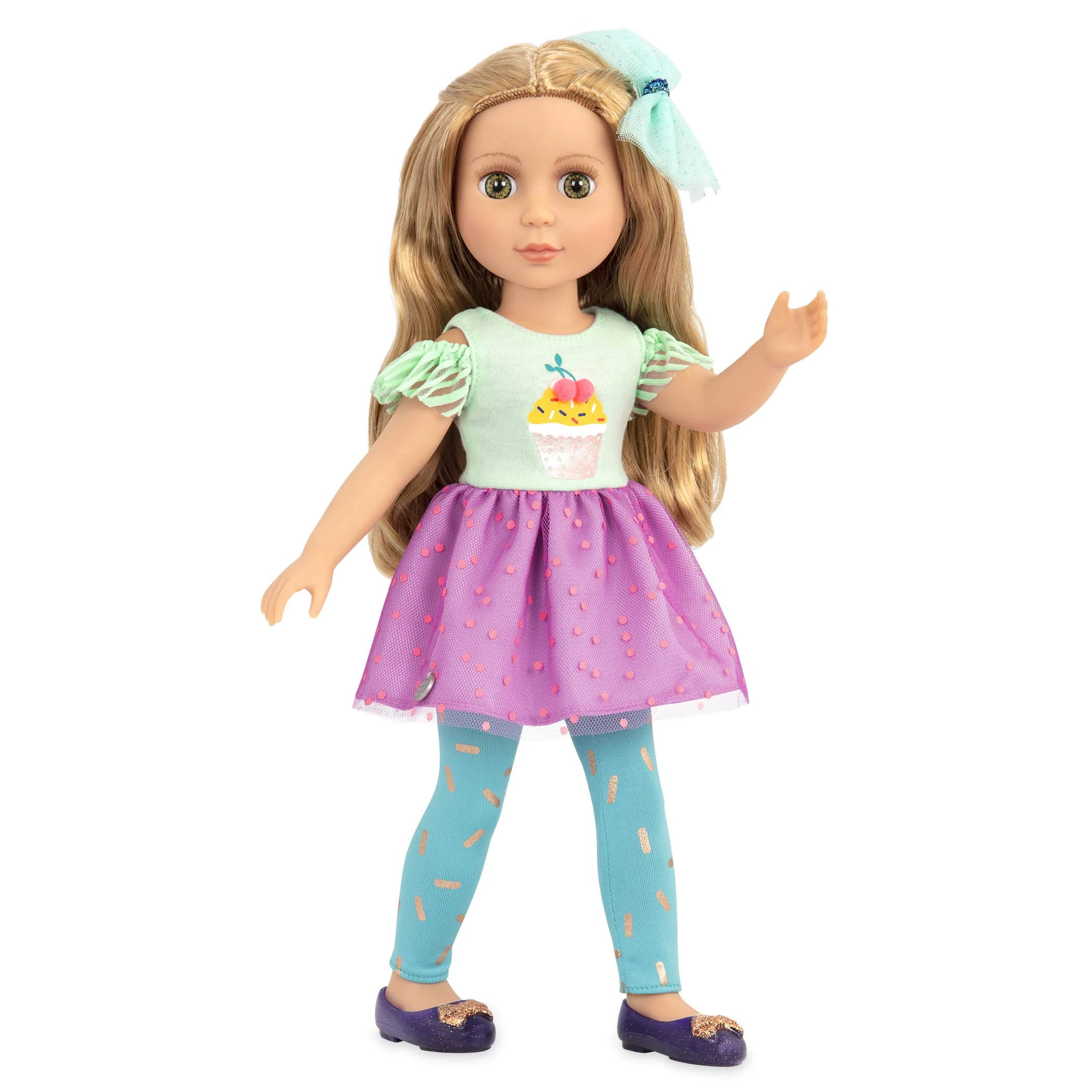 Glitter Girls – 14-Inch Fashion Doll – Blonde Hair & Green Eyes – Cupcake Top & Tutu Skirt– Hair Bow & Glitter Shoes – 3+ Years – Sashka