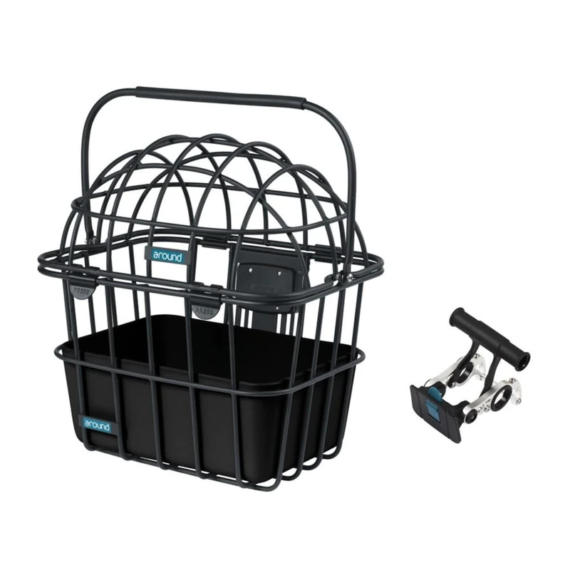 Around Unisex - Adult Luna Front Pet Bicycle Basket - Black, One Size