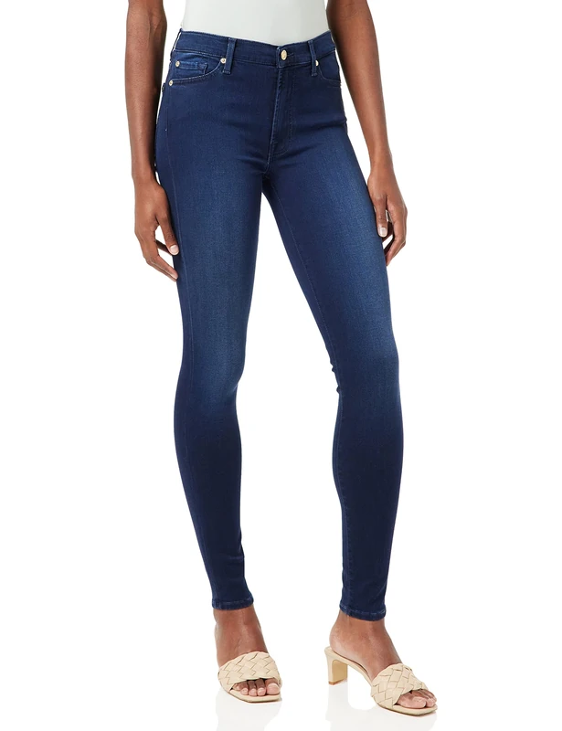 7 For All Mankind Women's Hw Skinny Skinny Jeans, Blue (Dark MB), W30/L30 (Manufacturer Size: 30)