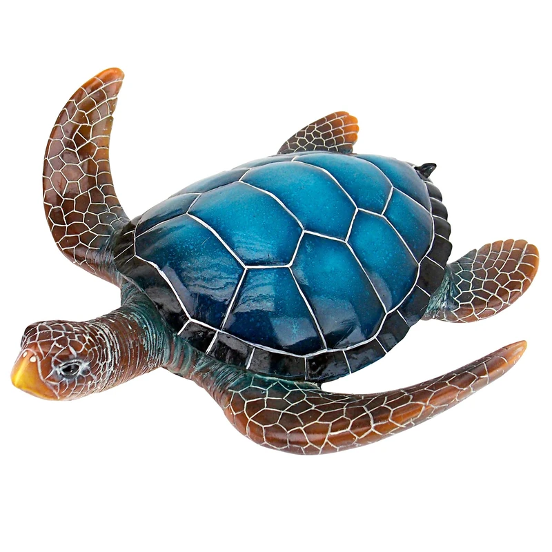 Design Toscano QL59584 Blue sea turtle statue: large, colorful